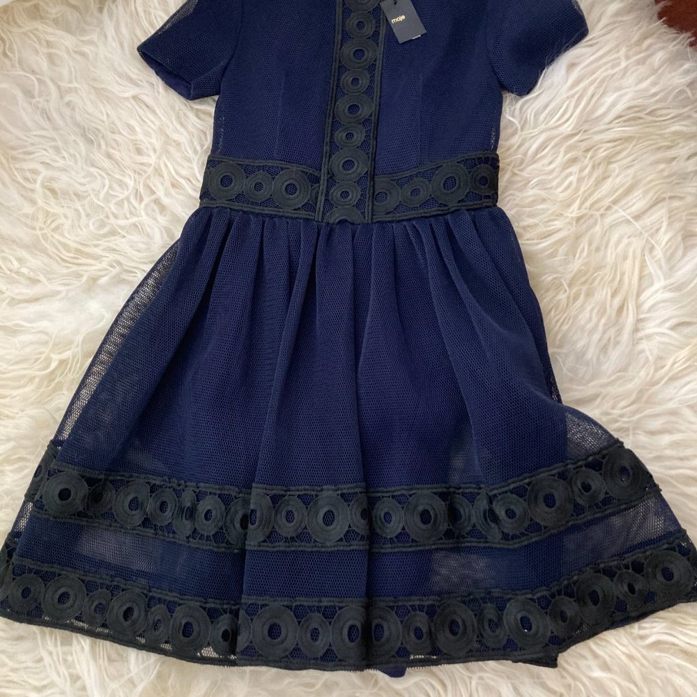 MAJE Crew Neck Mini Dress - Picture 2 of 10